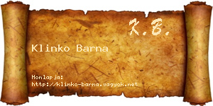 Klinko Barna névjegykártya